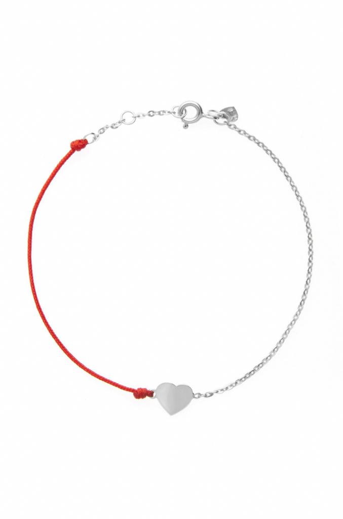 HalfHalf white heart bracelet