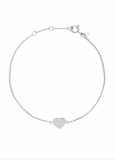 White gold heart bracelet